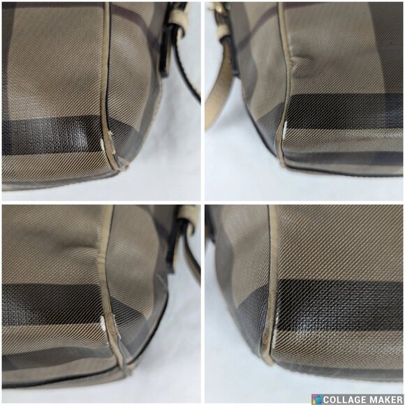 BURBERRY Smoked Check PVC Coated Canvas Saddle Stitch Crossbody Bag - Picture 15 of 16